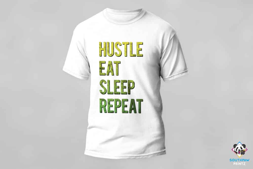 Hustle Eat Sleep Repeat (Green) T-Shirt - Image 2