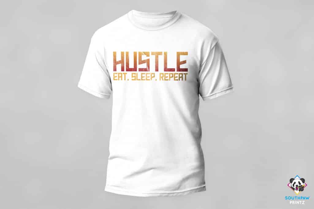 Hustle Eat Sleep Repeat (Orange) T-Shirt - Image 2