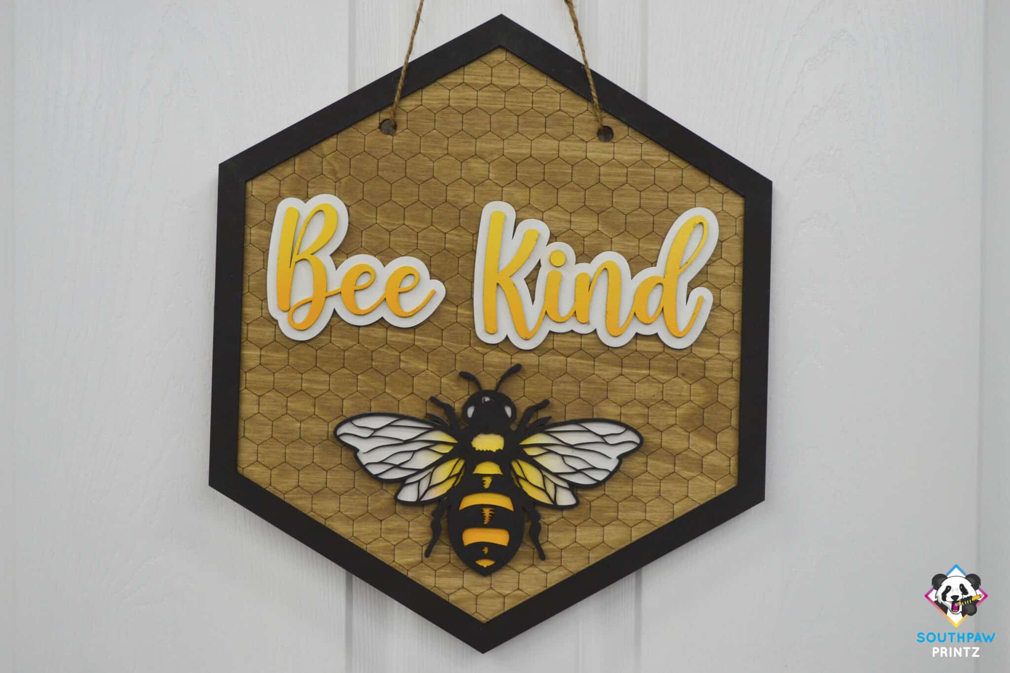 Layered Wall Art - Honeycomb With Bees